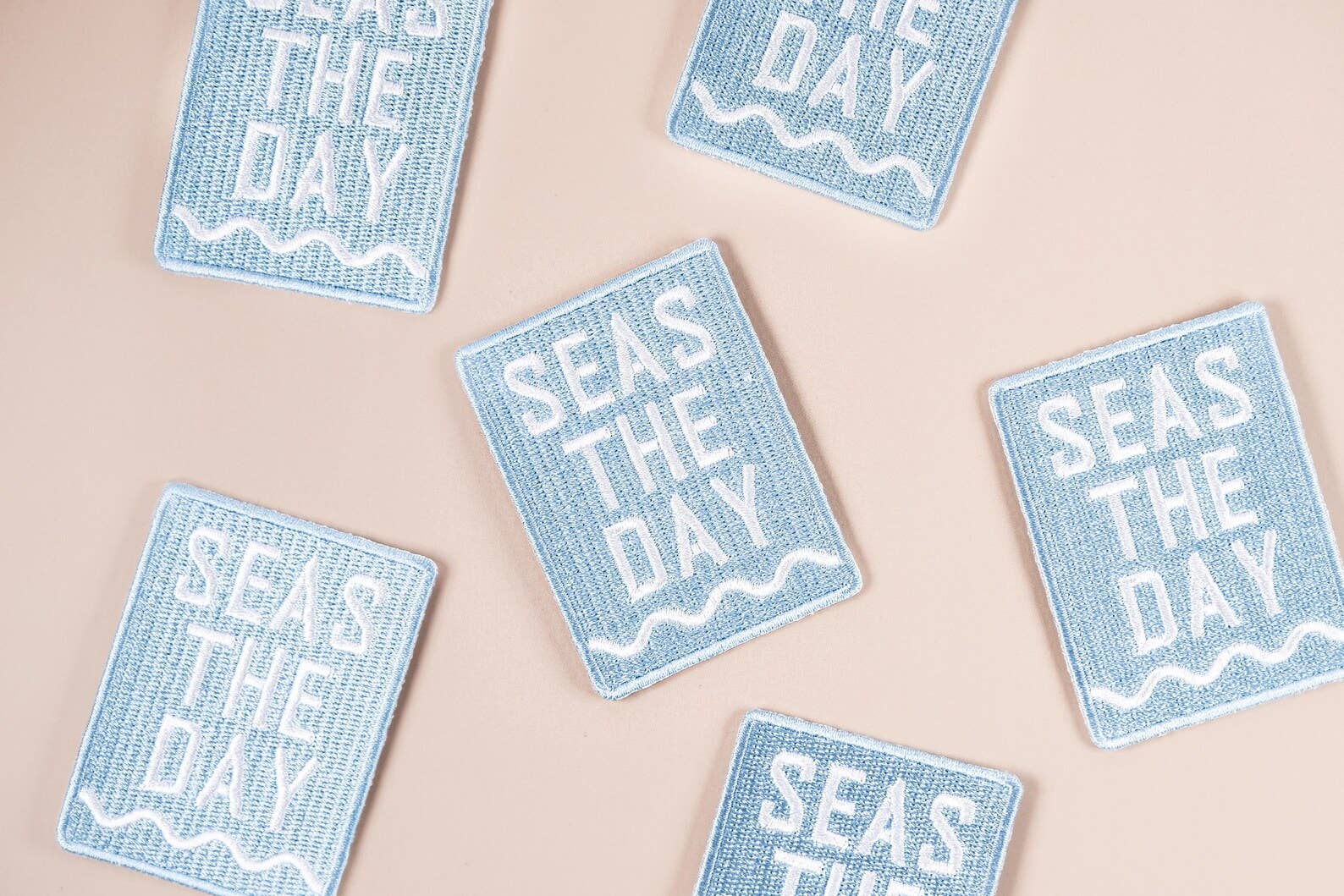 “Seas The Day” Embroidered Iron - On Patch Beach Nautical Coast - Wander Together Outfitters
