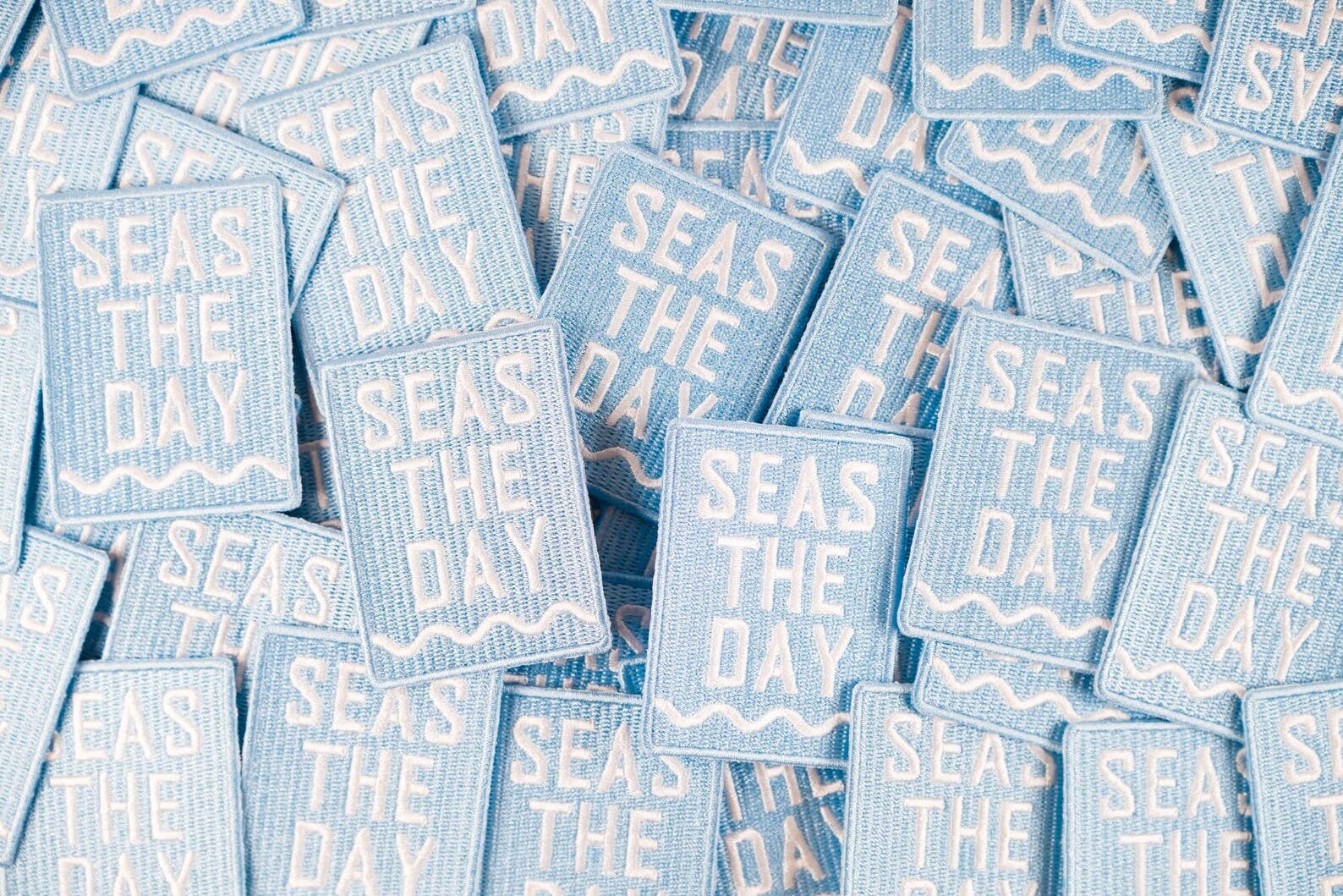 “Seas The Day” Embroidered Iron - On Patch Beach Nautical Coast - Wander Together Outfitters