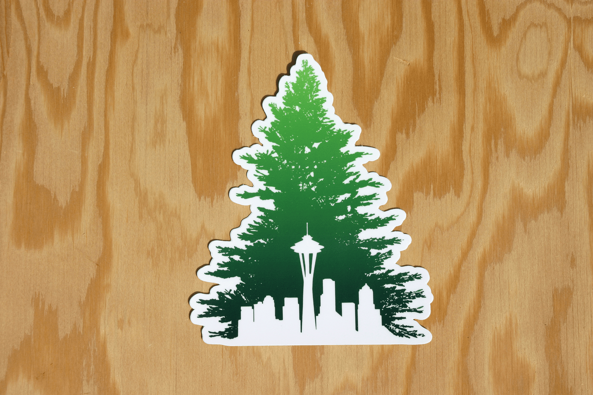 Seattle Skyline Evergreen Vinyl Sticker - Wander Together Outfitters