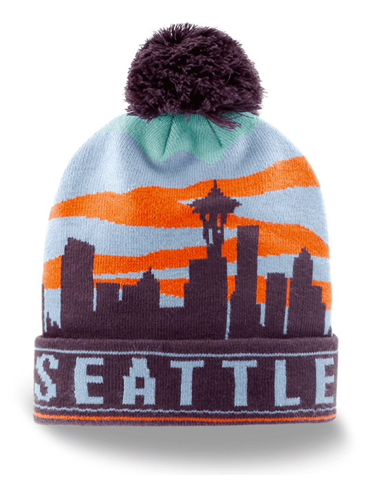 Seattle Skyline Knit Beanie Hat with Space Needle - Wander Together Outfitters
