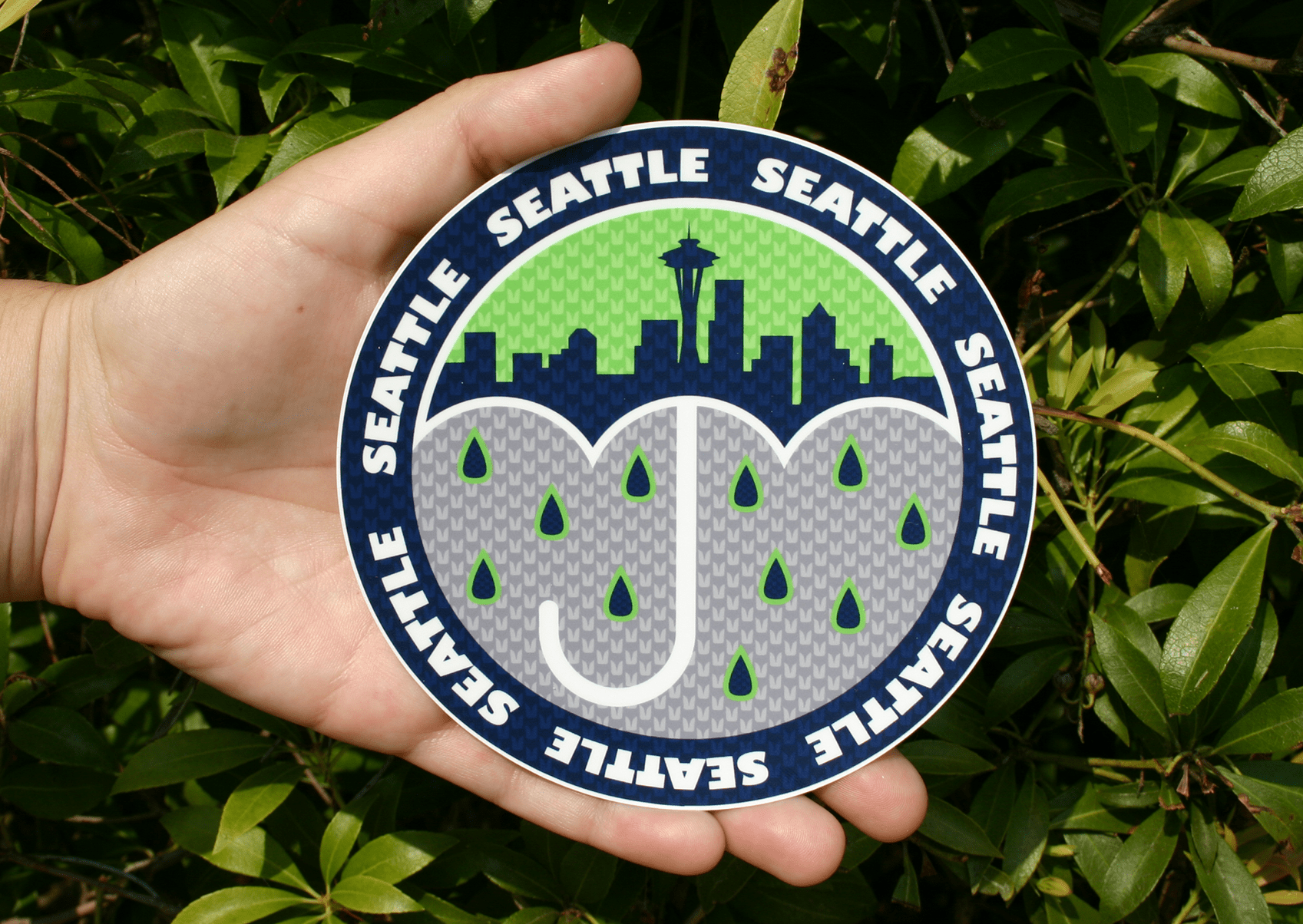 Seattle Skyline Umbrella Vinyl Extra Large Sticker - Wander Together Outfitters