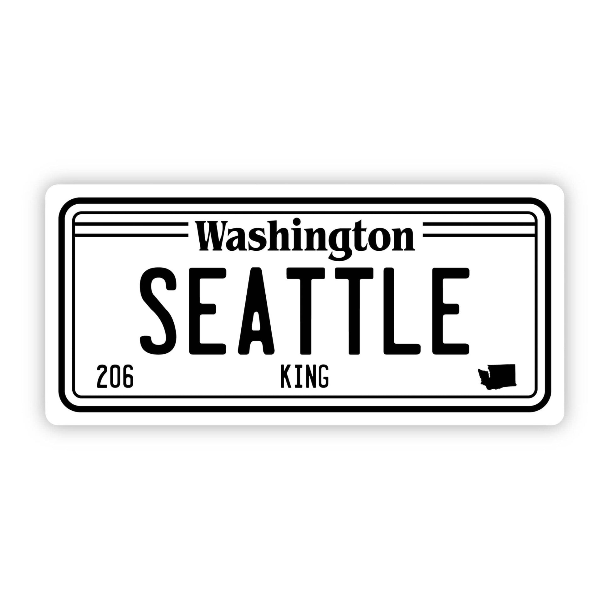 "Seattle Washington 206" License Plate Sticker - Wander Together Outfitters