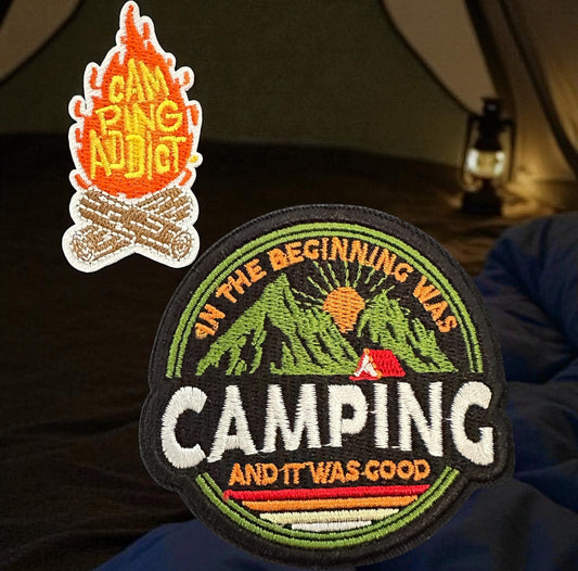Set of 2 Camping Iron On Patches - Wander Together Outfitters