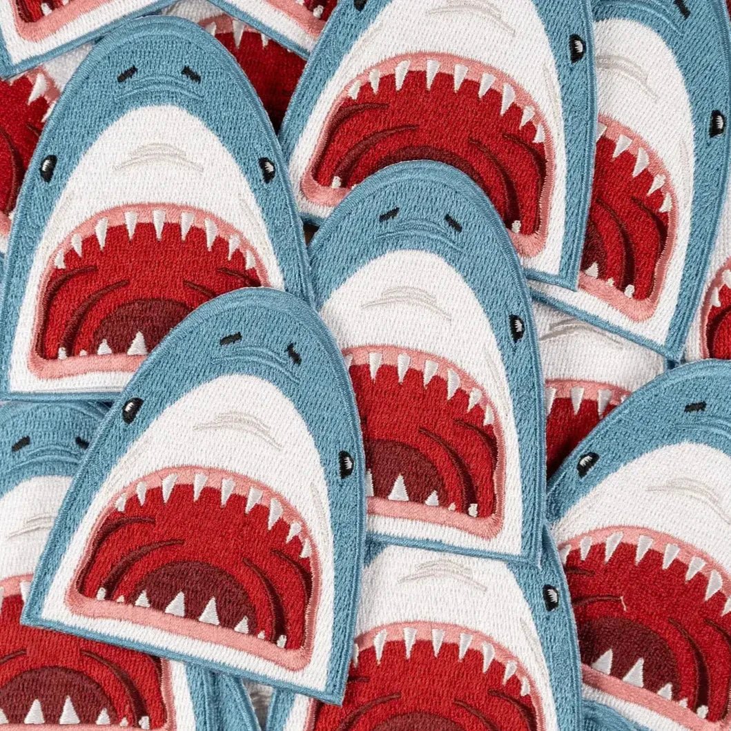 Shark Face Embroidered Iron - On Patch - Wander Together Outfitters