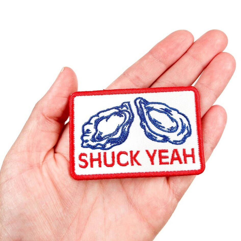 "Shuck Yeah" Embroidered Iron - on Sew - on Patch Oyster - Wander Together Outfitters
