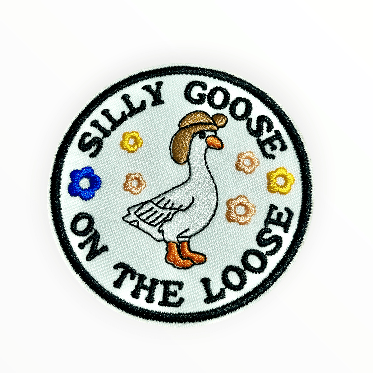 "Silly Goose On The Loose" Round Iron On Patch - Wander Together Outfitters
