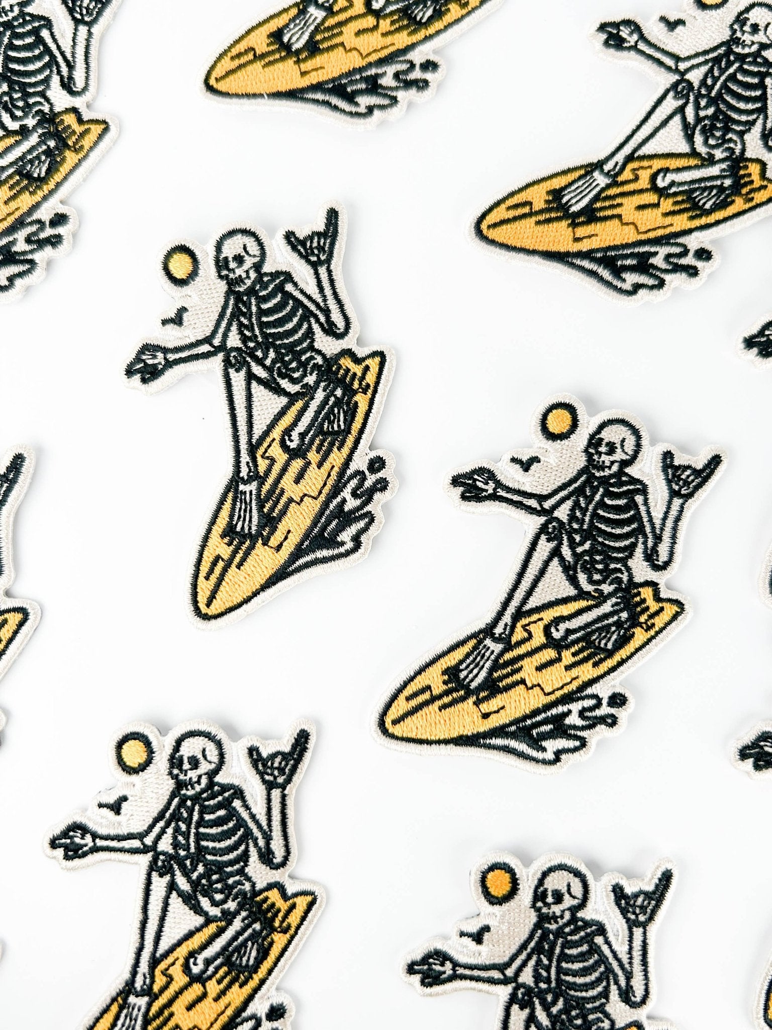 Skeleton Surfer Embroidered Patch - Wander Together Outfitters