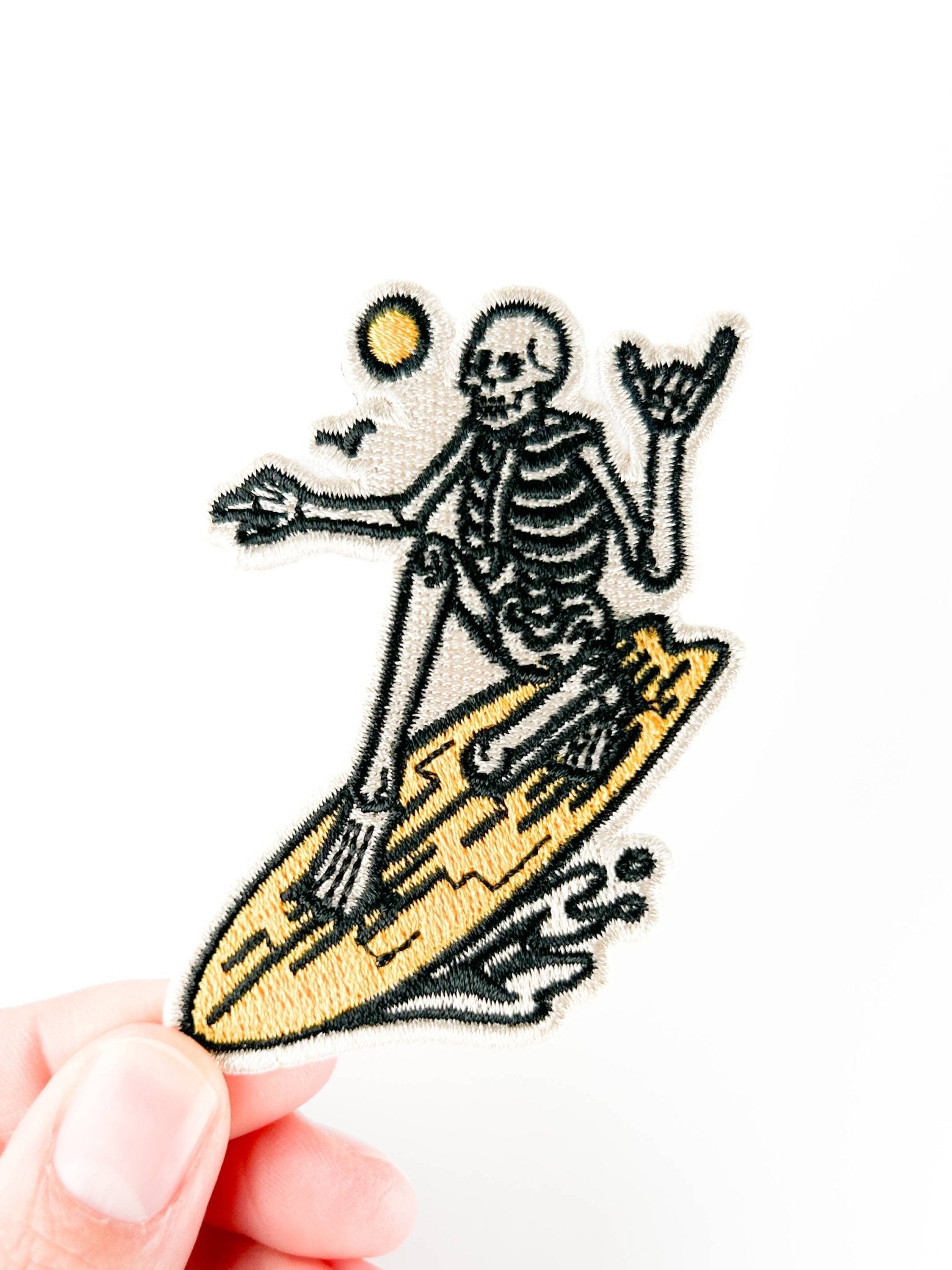 Skeleton Surfer Embroidered Patch - Wander Together Outfitters