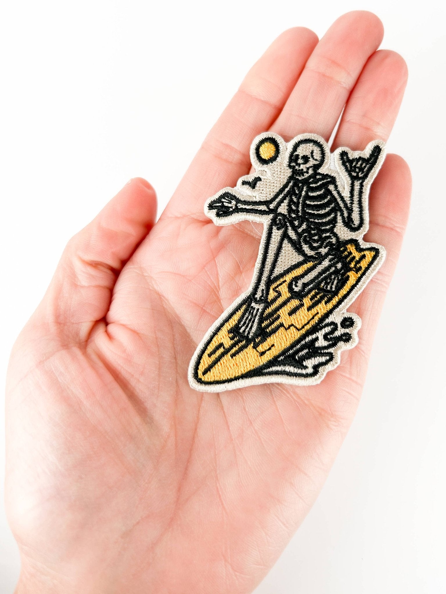 Skeleton Surfer Embroidered Patch - Wander Together Outfitters