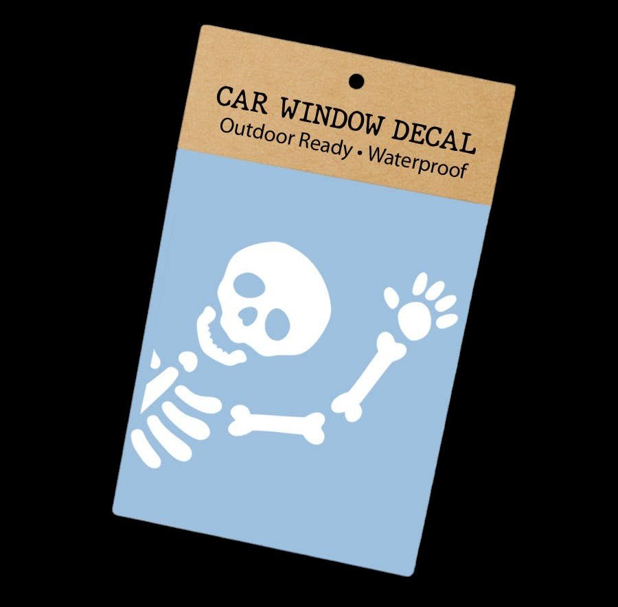 Skeleton Waving Car Window Decal - Great for Halloween! - Wander Together Outfitters