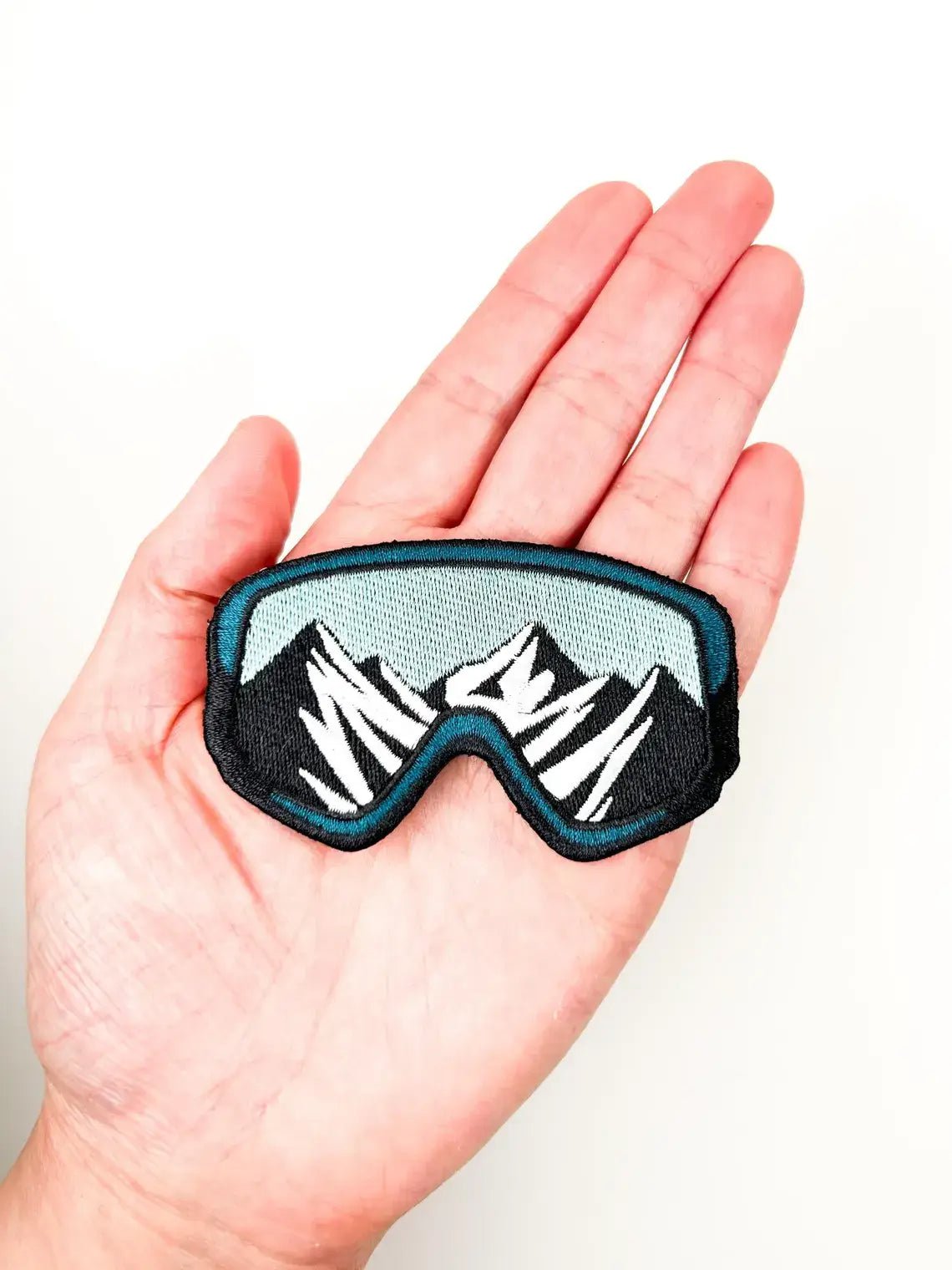 Ski Goggles with Mountains Embroidered Iron - On Patch Snow - Wander Together Outfitters