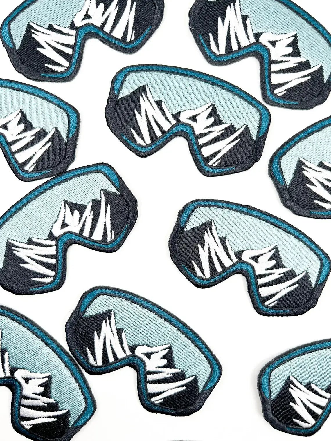 Ski Goggles with Mountains Embroidered Iron - On Patch Snow - Wander Together Outfitters