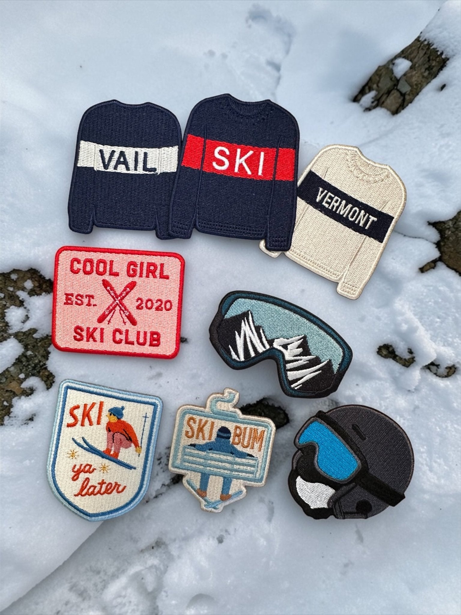 Ski Helmet Embroidered Patch - Wander Together Outfitters