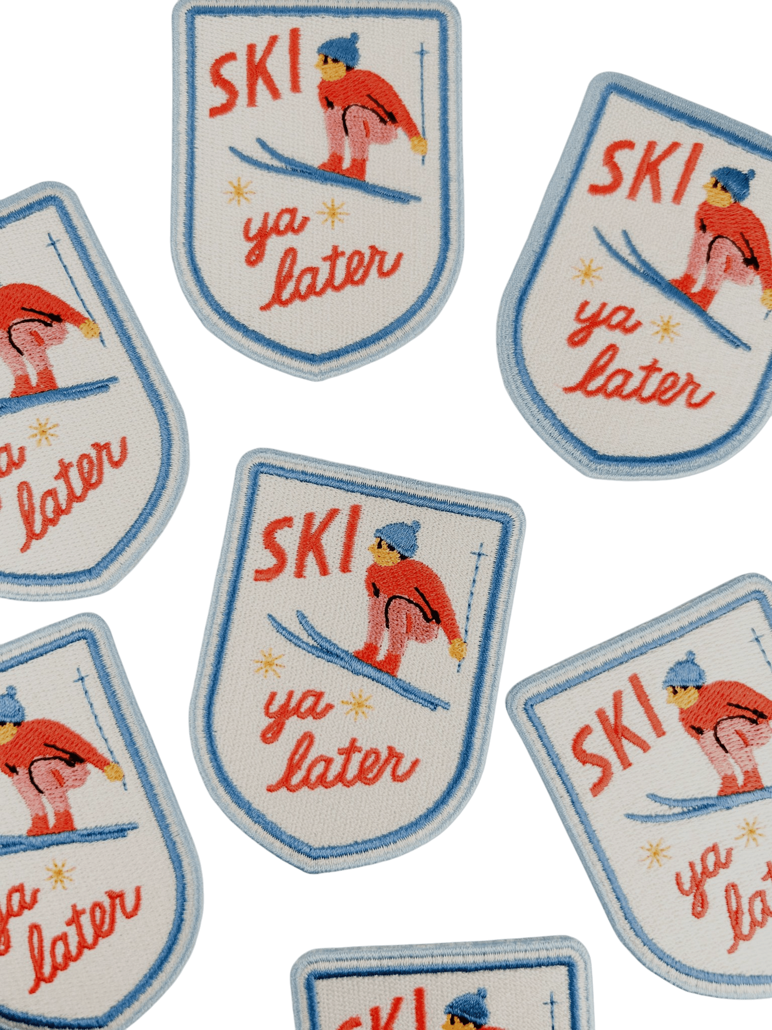 "Ski Ya Later" Retro Skiing Embroidered Iron On Patch  - Wander Together Outfitters