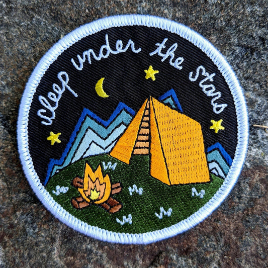 "Sleep Under the Stars" Embroidered Iron On Patch - Wander Together Outfitters