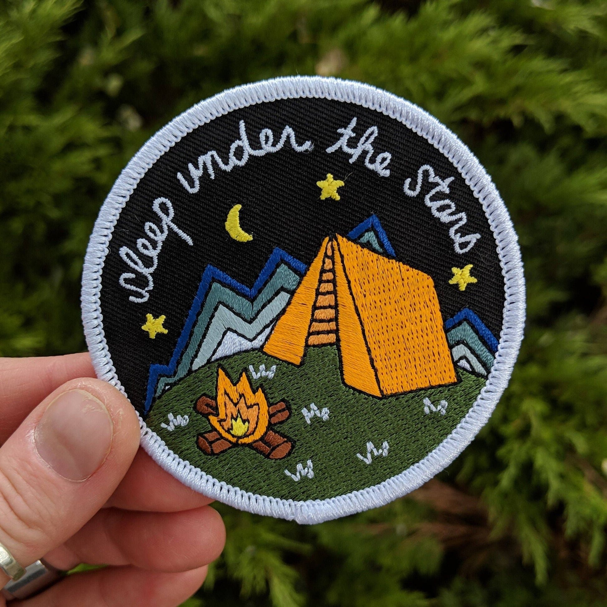 "Sleep Under the Stars" Embroidered Iron On Patch - Wander Together Outfitters
