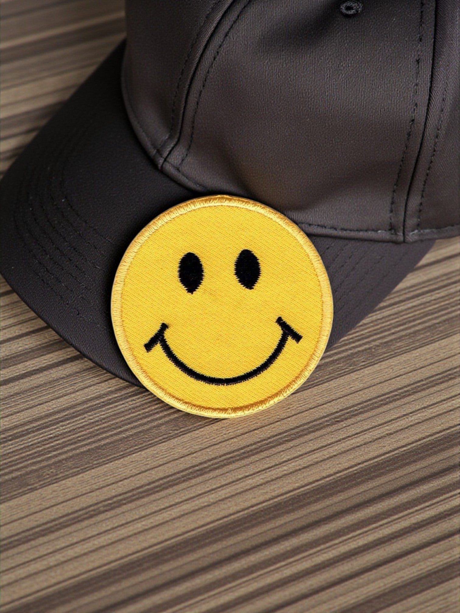 Smiley Face Emoji Embroidered Iron On Sticker Patch - Wander Together Outfitters