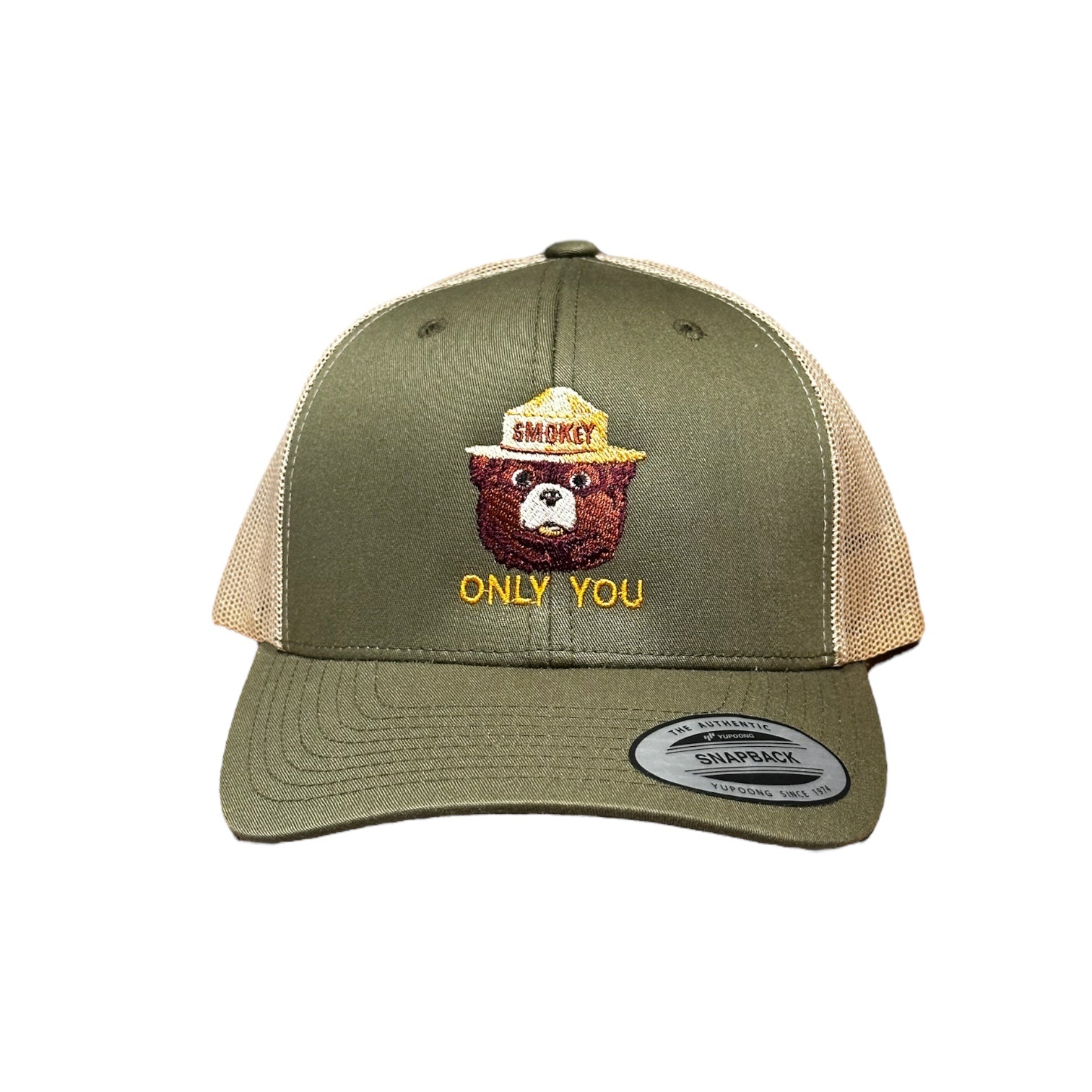 Smokey Bear Embroidered Trucker Snapback Cap (Various Colors) - Wander Together Outfitters