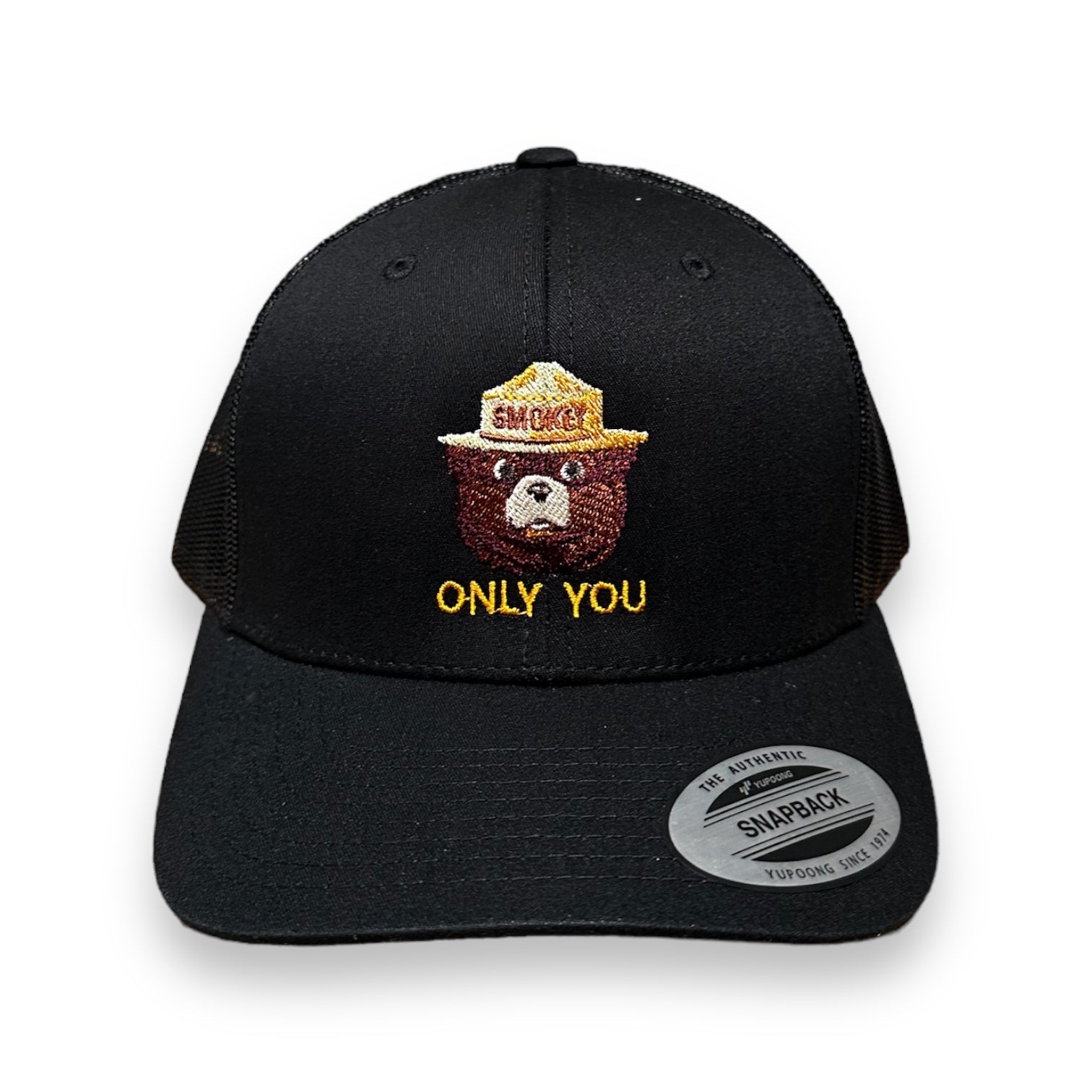 Smokey Bear Embroidered Trucker Snapback Cap (Various Colors) - Wander Together Outfitters