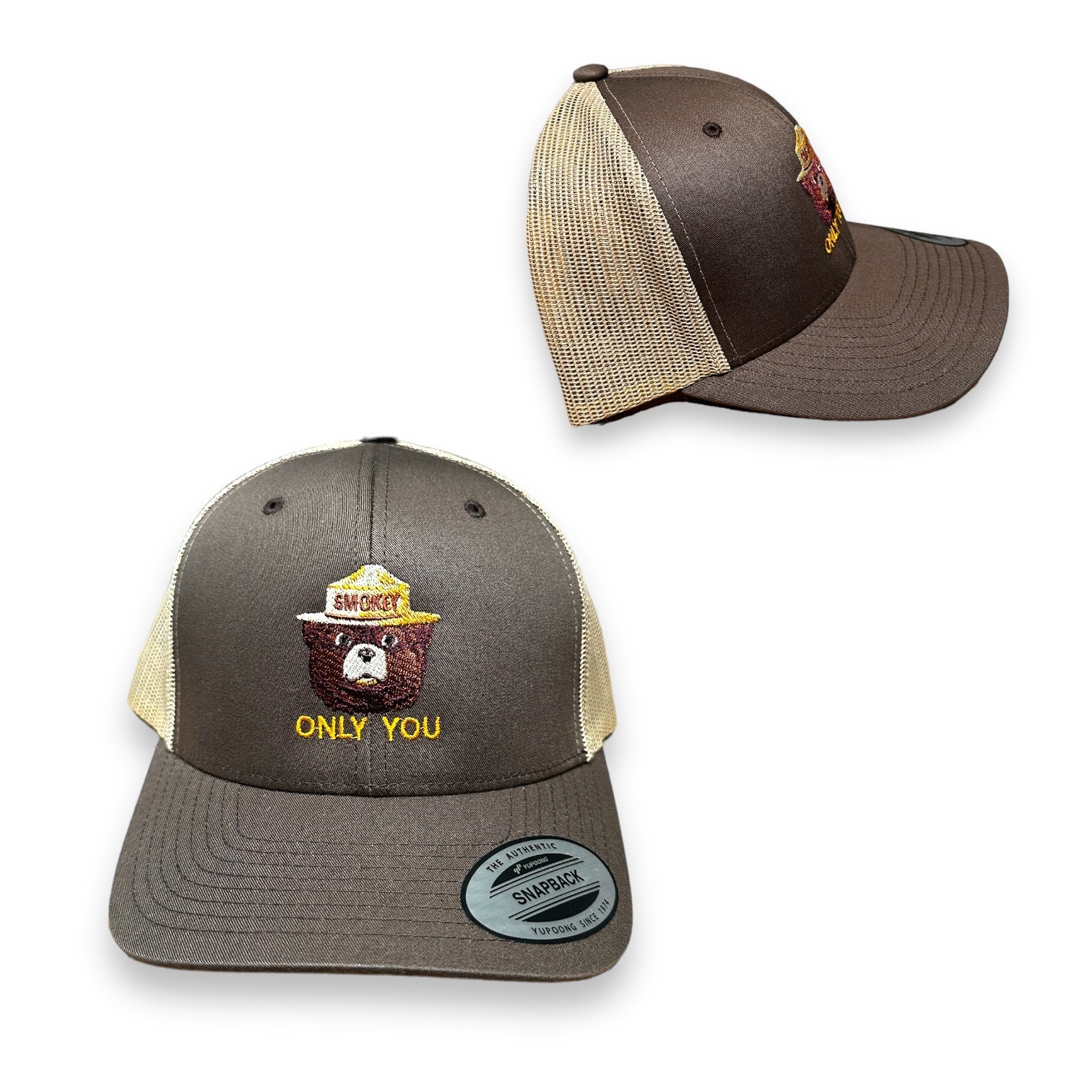 Smokey Bear Embroidered Trucker Snapback Cap (Various Colors) - Wander Together Outfitters