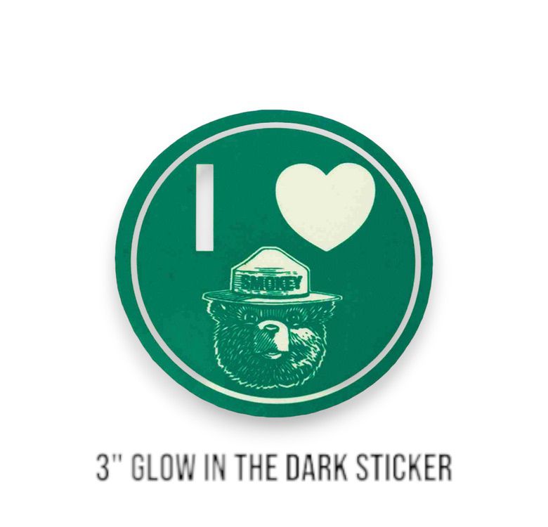Smokey Bear Glow in the Dark Sticker - Wander Together Outfitters