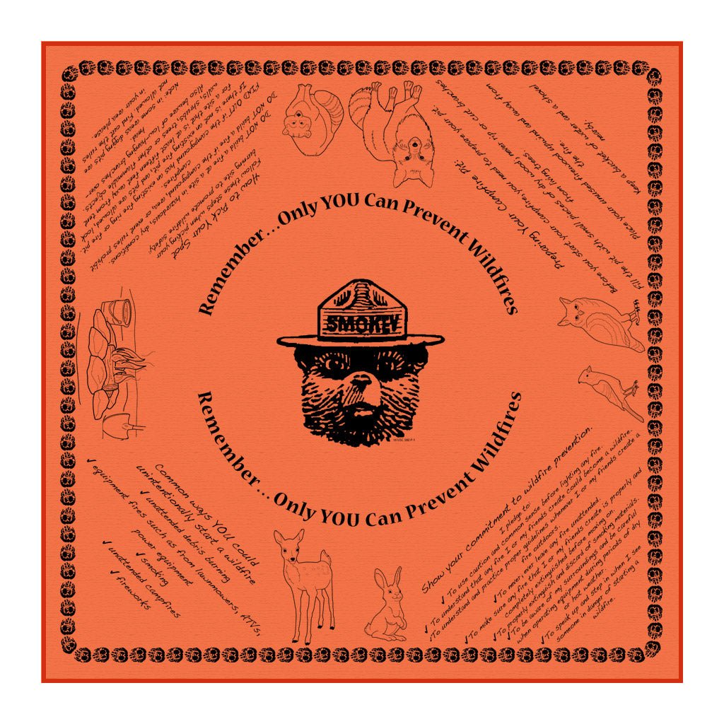 Smokey Bear Wildfire Prevention Oversized Bandana (Orange) - Wander Together Outfitters