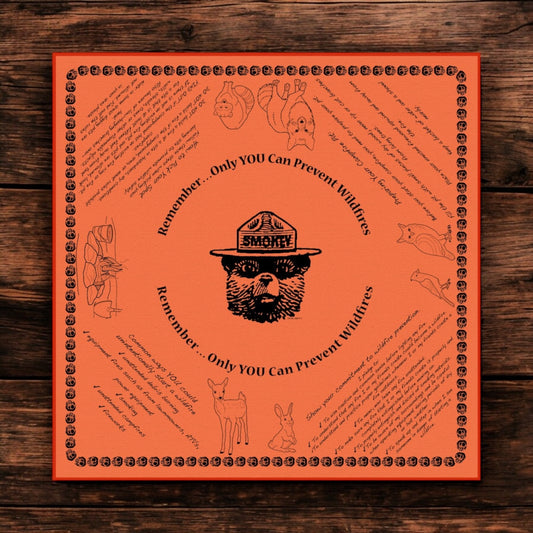 Smokey Bear Wildfire Prevention Oversized Bandana (Orange) - Wander Together Outfitters
