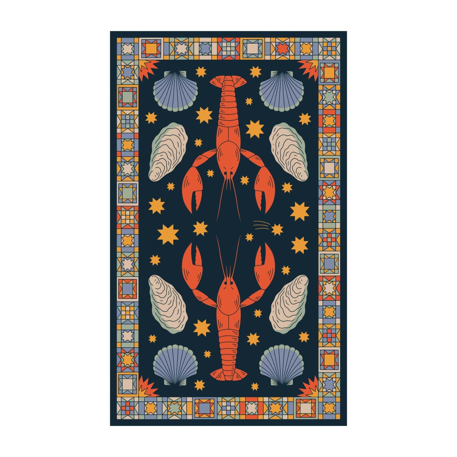 Snug Harbor Lobsters & Oysters Kitchen Tea Towel - Wander Together Outfitters