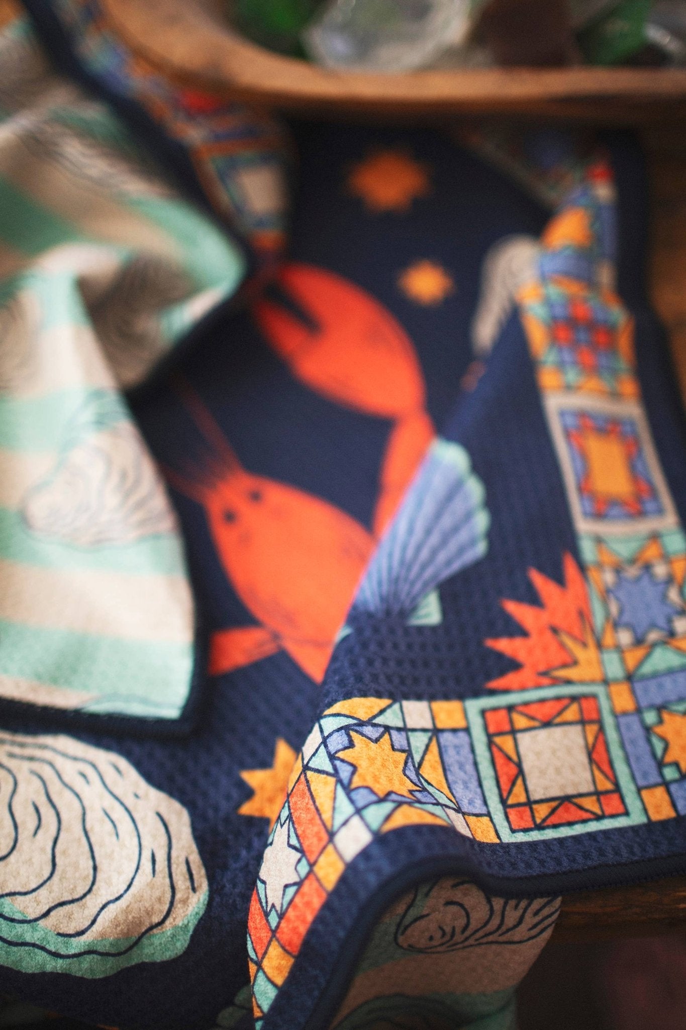 Snug Harbor Lobsters & Oysters Kitchen Tea Towel - Wander Together Outfitters