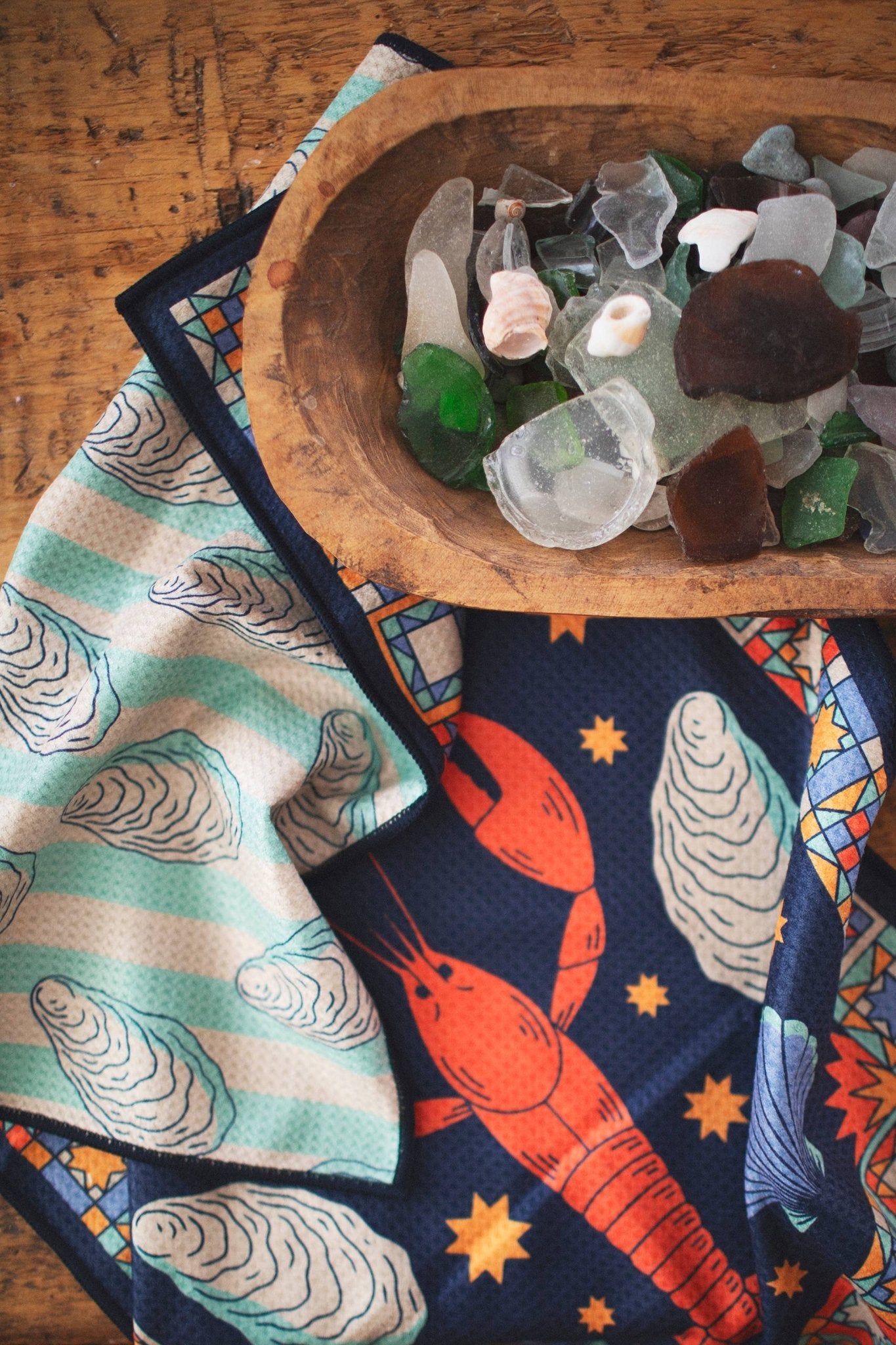 Snug Harbor Lobsters & Oysters Kitchen Tea Towel - Wander Together Outfitters