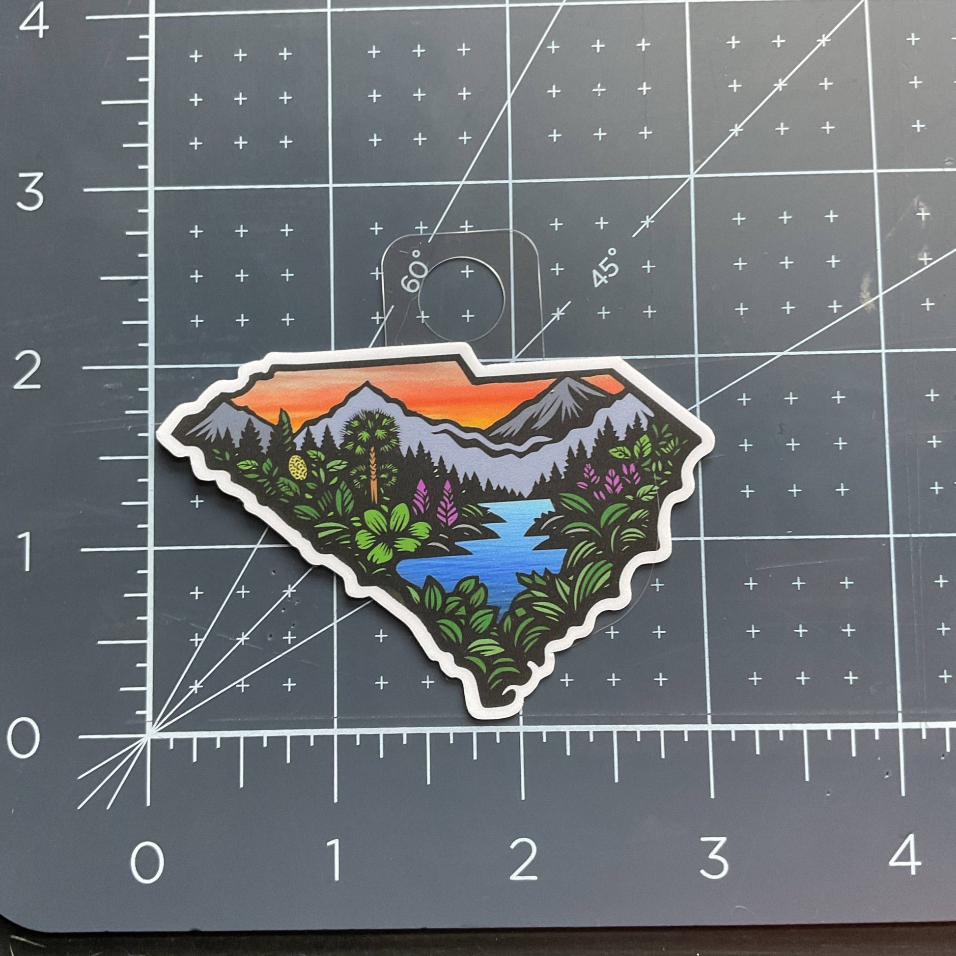 South Carolina State Mountian Sunset - 3” Vinyl Sticker - Wander Together Outfitters