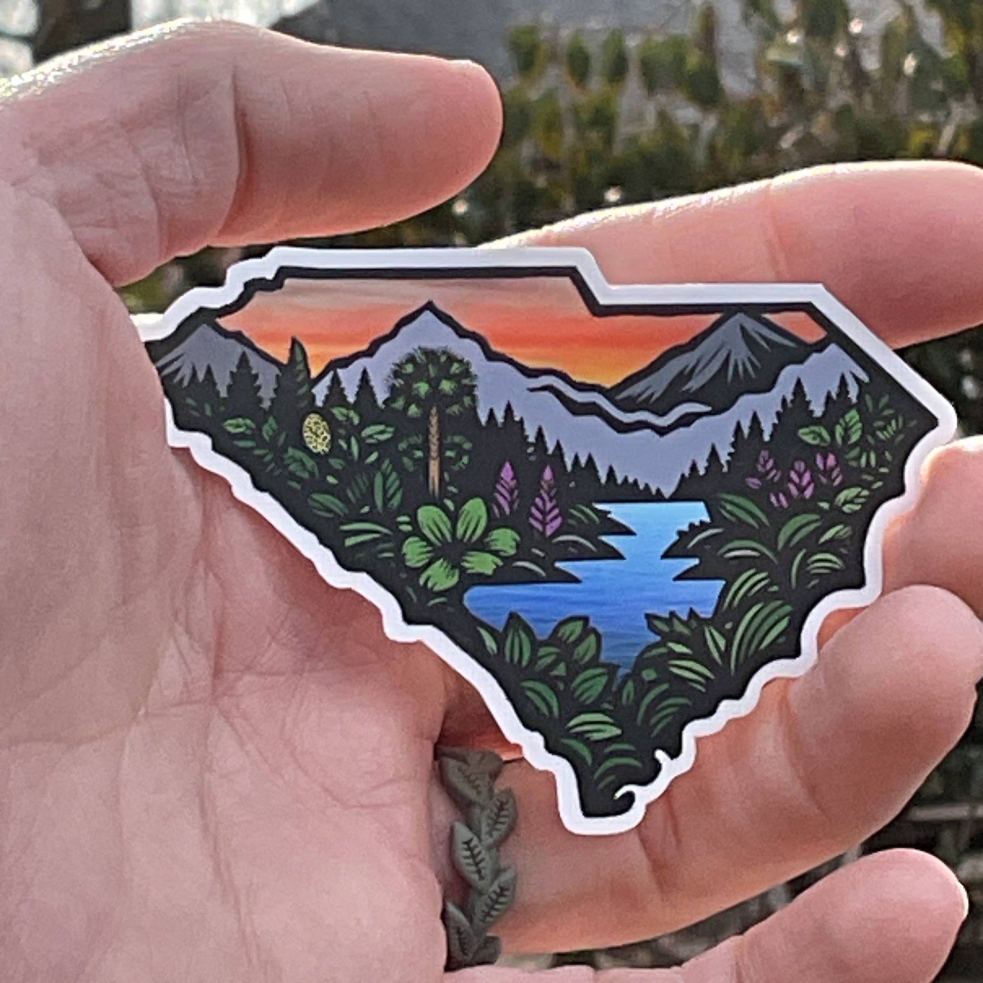 South Carolina State Mountian Sunset - 3” Vinyl Sticker - Wander Together Outfitters