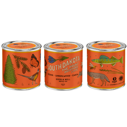 South Dakota State Candle (Cedar, Earth, Sandalwood) - Wander Together Outfitters