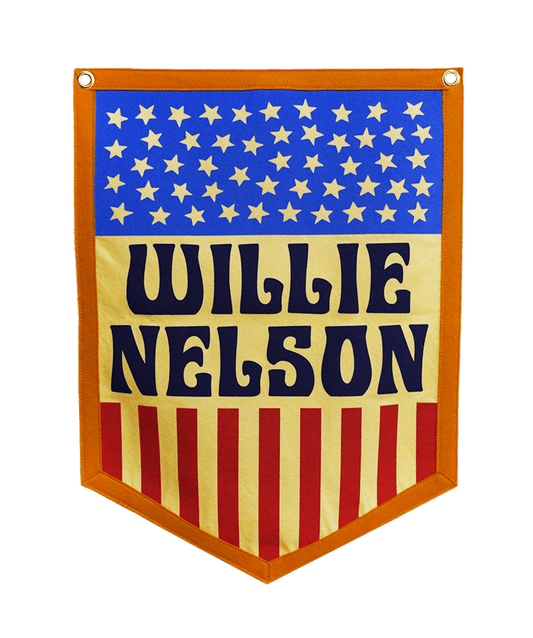 Stars and Stripes Willie Nelson Camp Flag • Willie Nelson x Oxford Pennant - Wander Together Outfitters