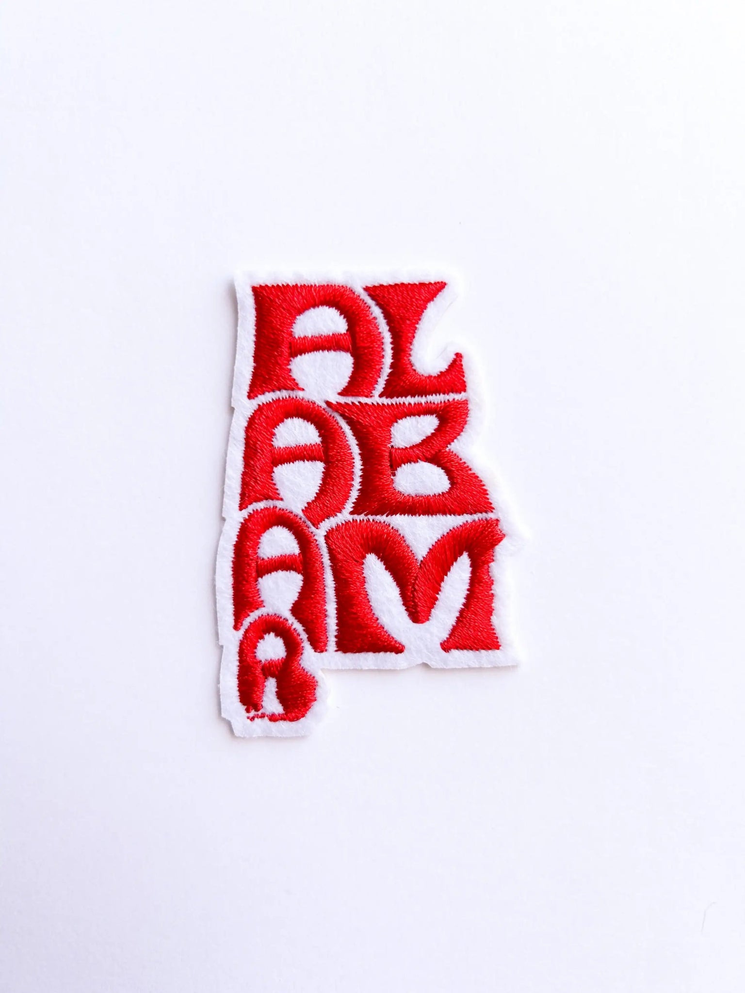 State of Alabama Outline Embroidered Iron on Patch - Wander Together Outfitters