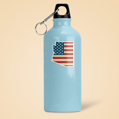 State Stickers: Outline in American Flag Sticker Vinyl Decal - Wander Together Outfitters