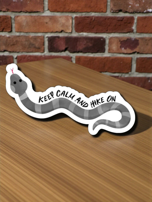 "Stay Calm and Hike On" Snake 3" Vinyl Sticker - Wander Together Outfitters
