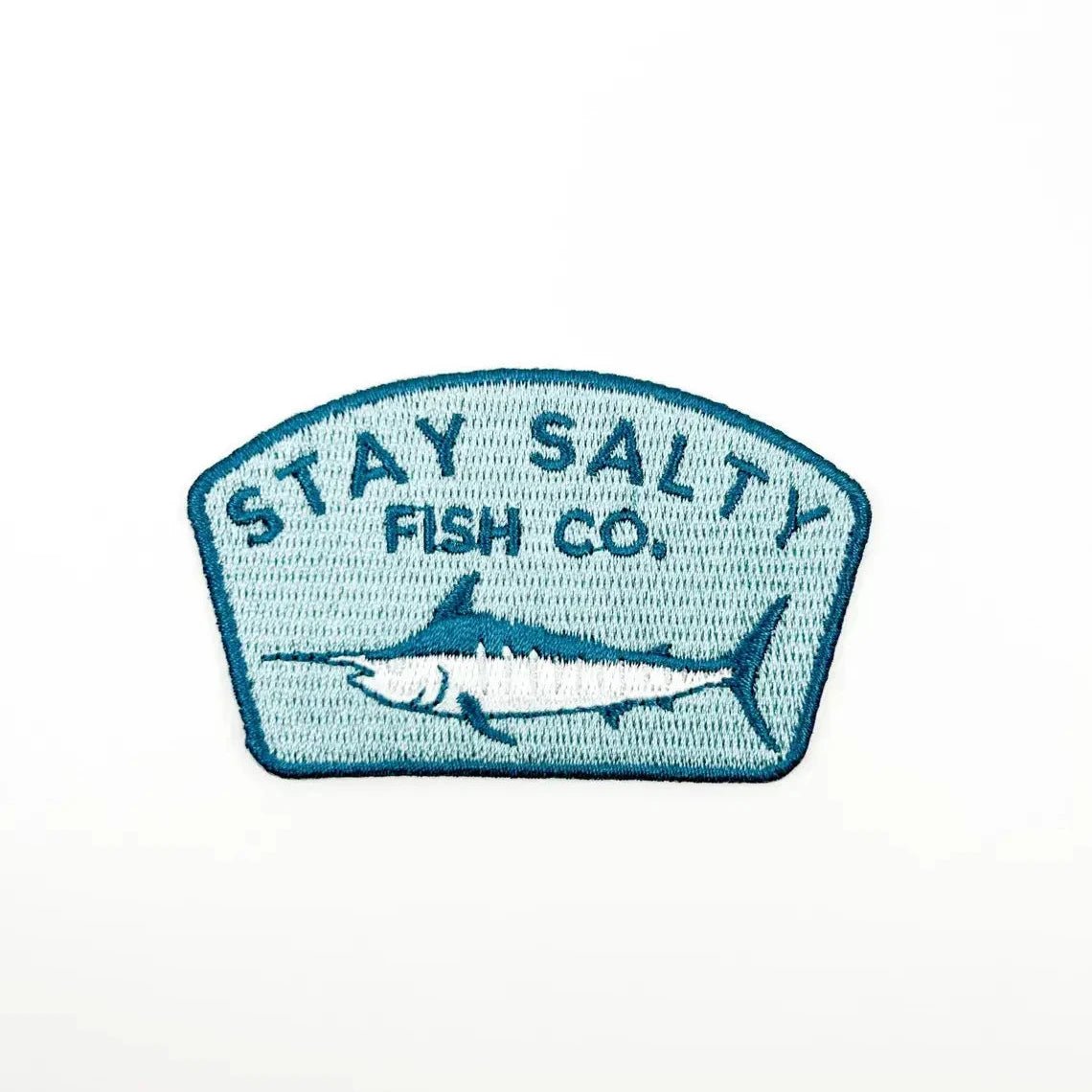 "Stay Salty Fish Co." Embroidered Iron - On Patch with Marlin - Wander Together Outfitters