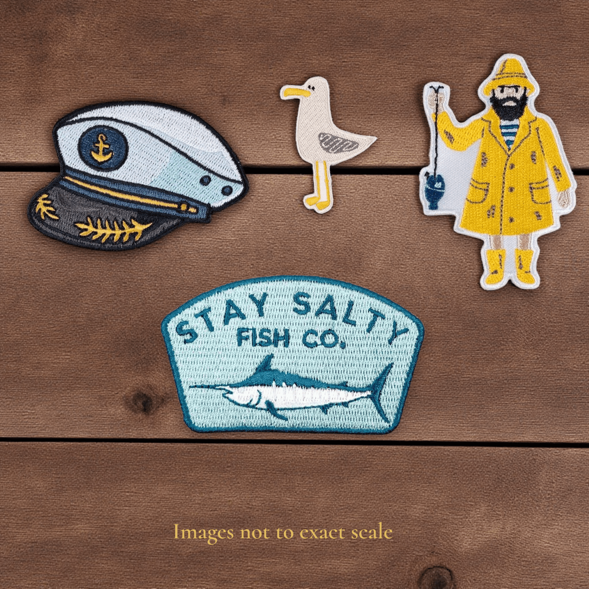 "Stay Salty Fish Co." Embroidered Iron - On Patch with Marlin - Wander Together Outfitters