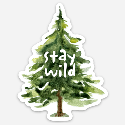 “Stay Wild” Tree Watercolor Vinyl Sticker - Wander Together Outfitters