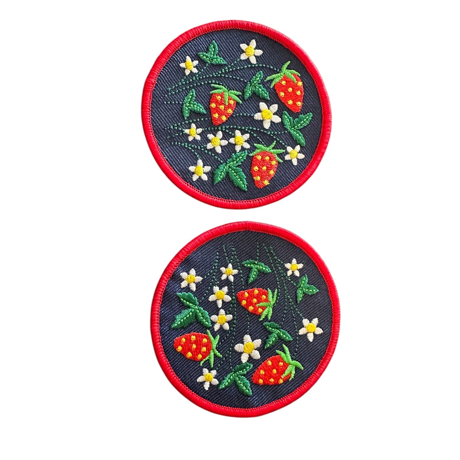 Strawberry Patch Embroidered Iron On Patch - Wander Together Outfitters