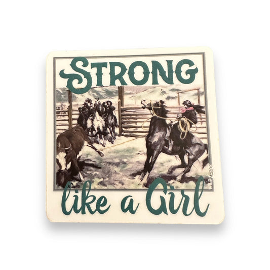 “Strong Like A Girl” Vinyl Sticker - Wander Together Outfitters