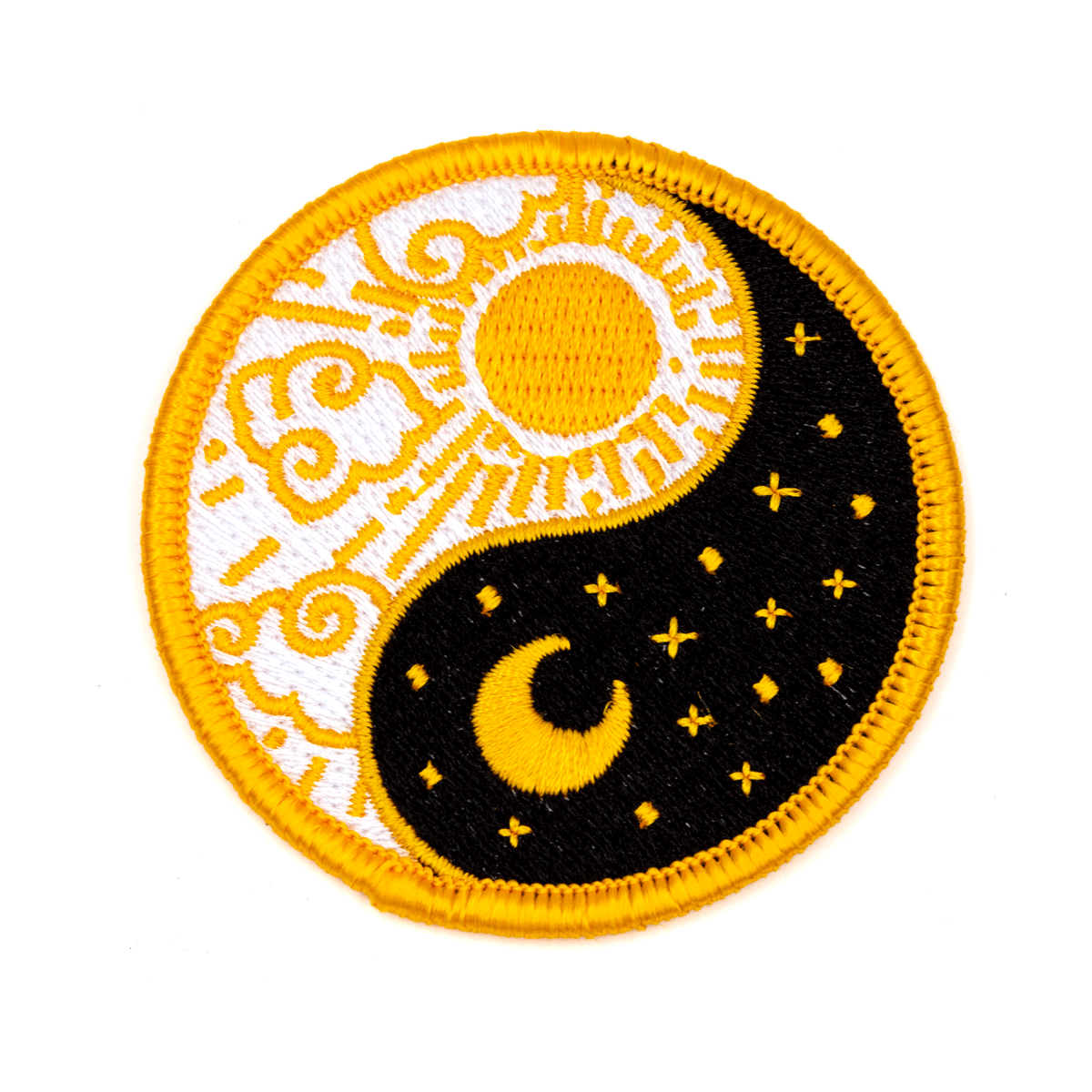 Sun And Moon Yin Yang Iron - On Embroidered Patch - Wander Together Outfitters
