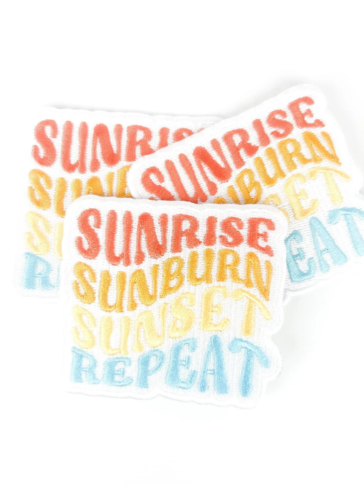 "Sunrise Sunburn Sunset Repeat" Embroidered Iron - On Patch - Wander Together Outfitters