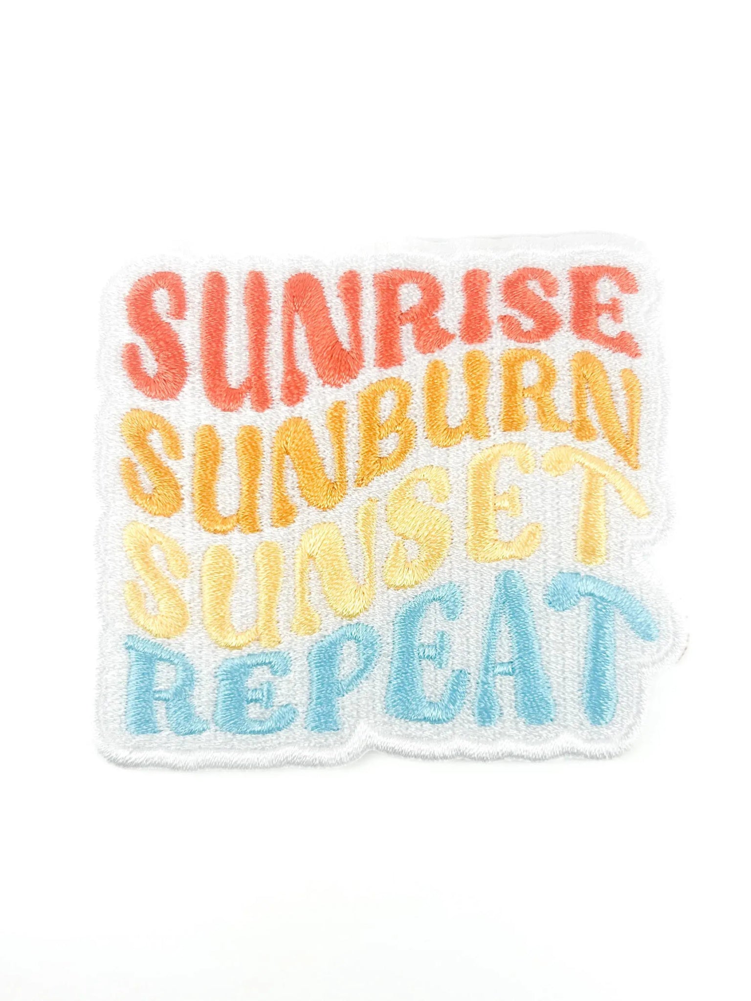"Sunrise Sunburn Sunset Repeat" Embroidered Iron - On Patch - Wander Together Outfitters