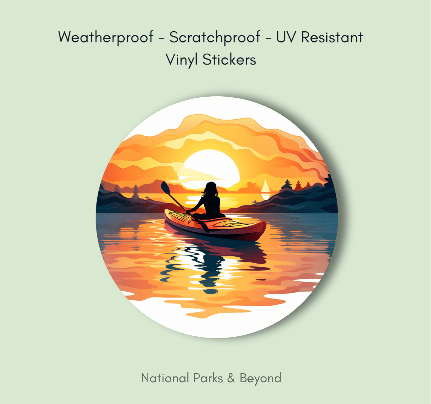 Sunset Kayaking 2" Sticker - Wander Together Outfitters