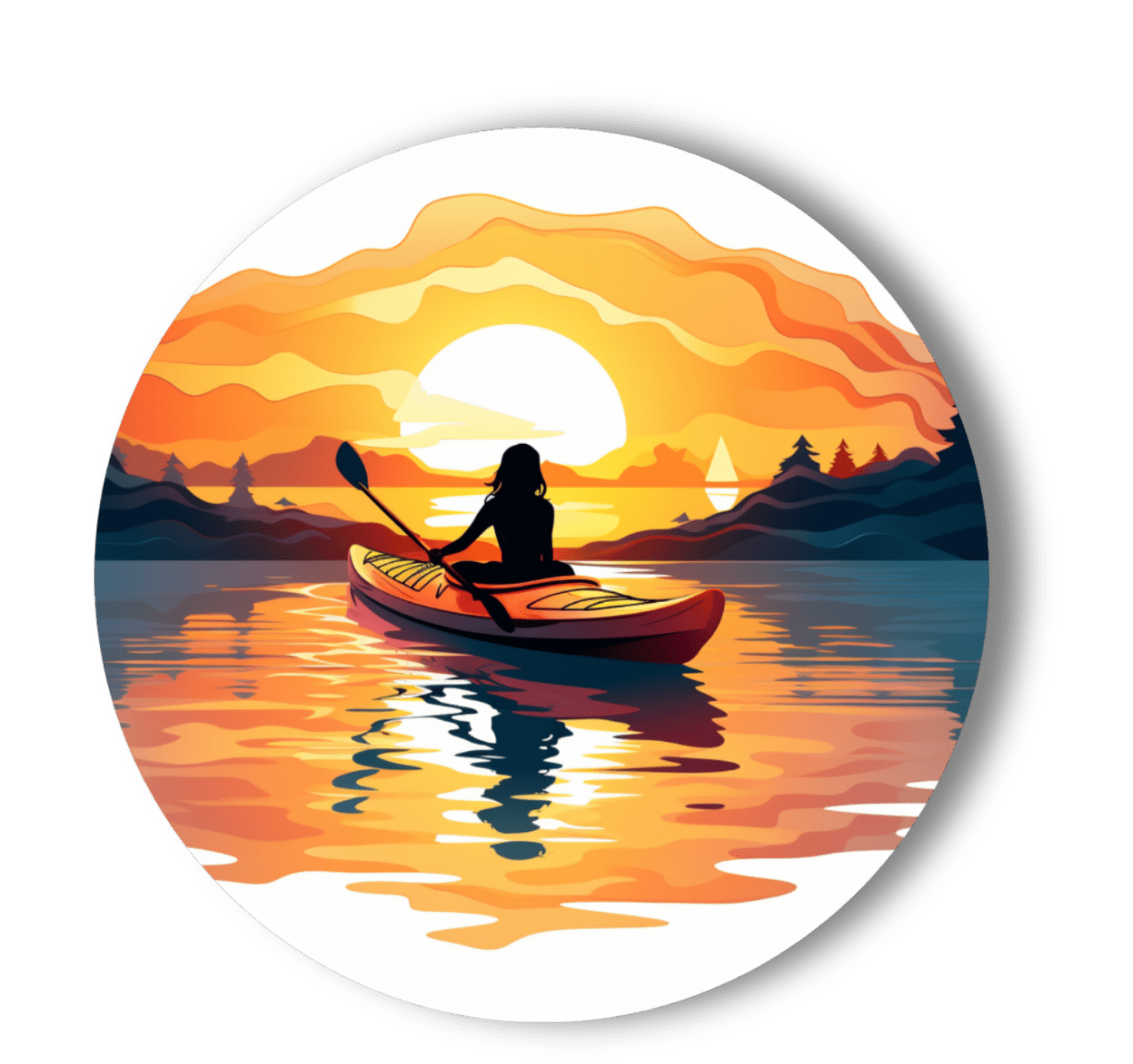 Sunset Kayaking 2" Sticker - Wander Together Outfitters