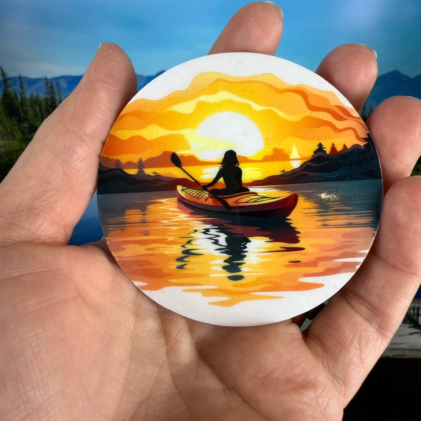 Sunset Kayaking 2" Sticker - Wander Together Outfitters
