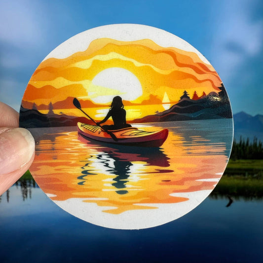 Sunset Kayaking 2" Sticker - Wander Together Outfitters