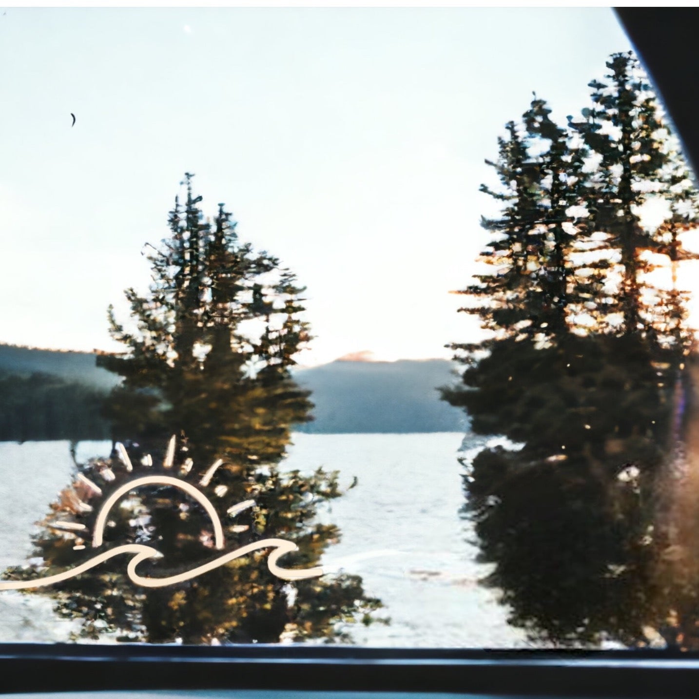 Sunset On The Water Waves Car Decal - Wander Together Outfitters